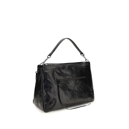 Balenciaga Geantă de Umăr Neagră din Piele de Miel