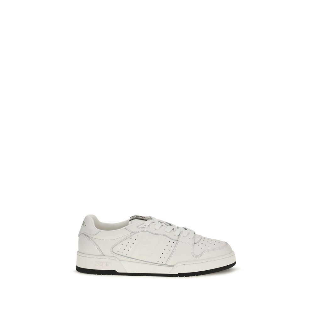 Fendi White Calf Leather Athletic Sneakers