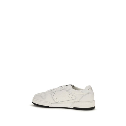 Fendi White Calf Leather Athletic Sneakers