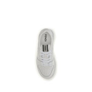 Fendi White Calf Leather Athletic Sneakers