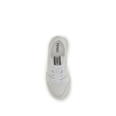 Fendi White Calf Leather Athletic Sneakers