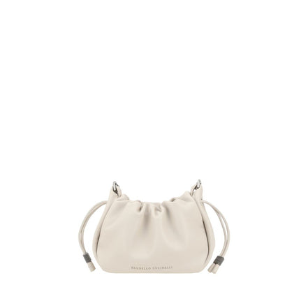 Brunello Cucinelli Beige Calf Leather Shoulder Bag