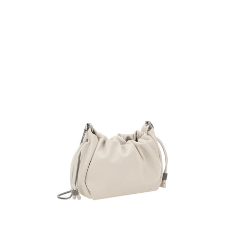 Brunello Cucinelli Beige Calf Leather Shoulder Bag