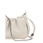 Brunello Cucinelli Beige Calf Leather Shoulder Bag