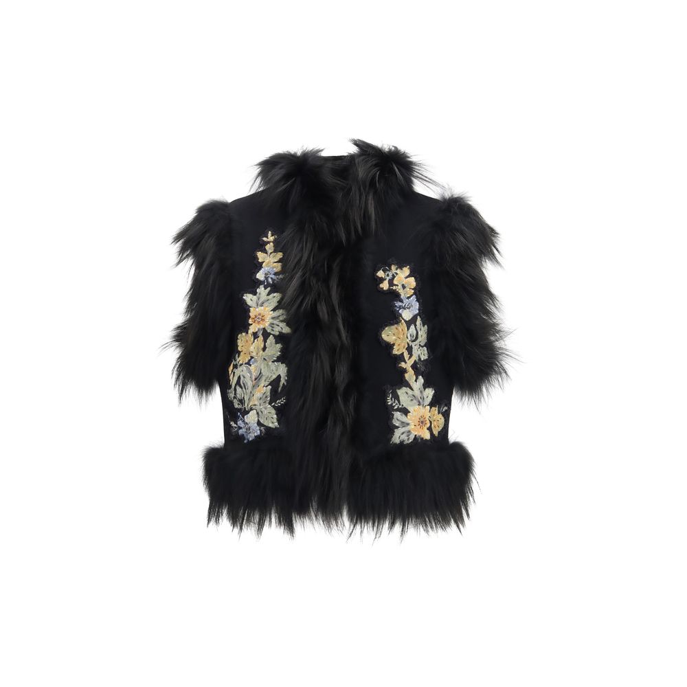 Fendi Vestă Neagră din Lână