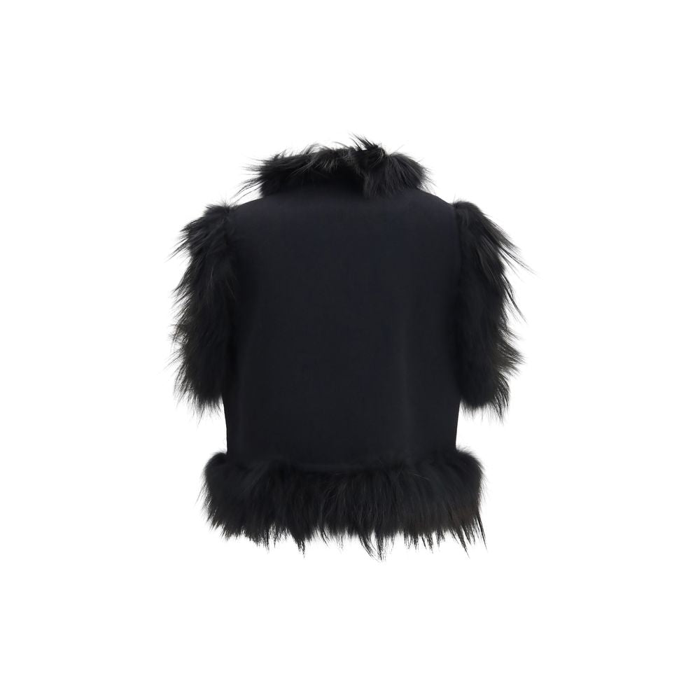 Fendi Vestă Neagră din Lână