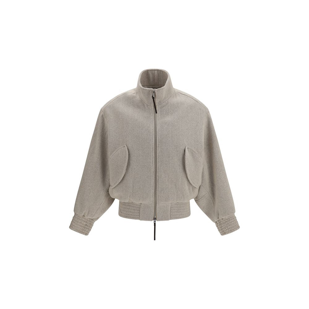 Jacquemus Bomber Bej din Lână