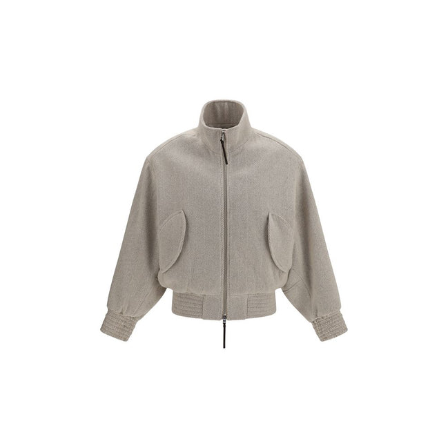 Jacquemus Bomber Bej din Lână
