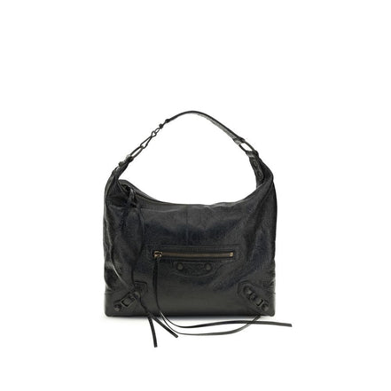 Balenciaga Geantă de Umăr Neagră din Piele de Miel