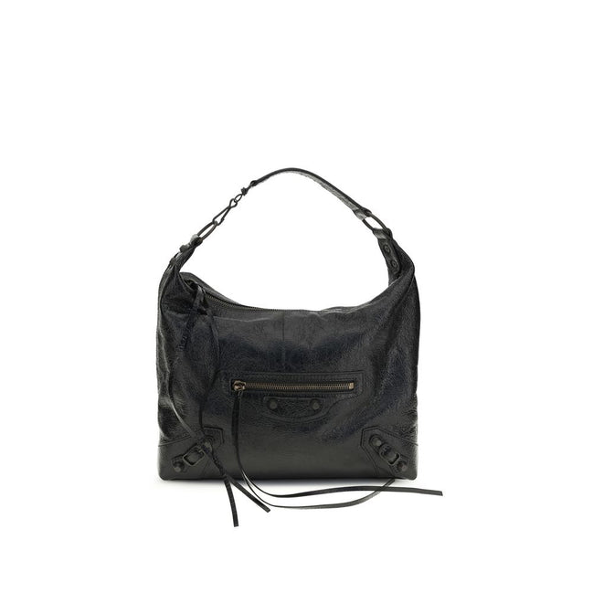 Balenciaga Geantă de Umăr Neagră din Piele de Miel