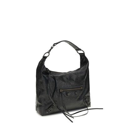 Balenciaga Geantă de Umăr Neagră din Piele de Miel