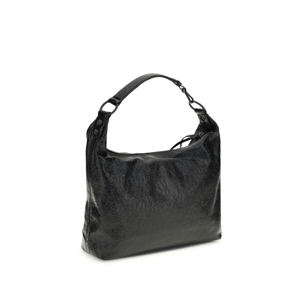 Balenciaga Geantă de Umăr Neagră din Piele de Miel