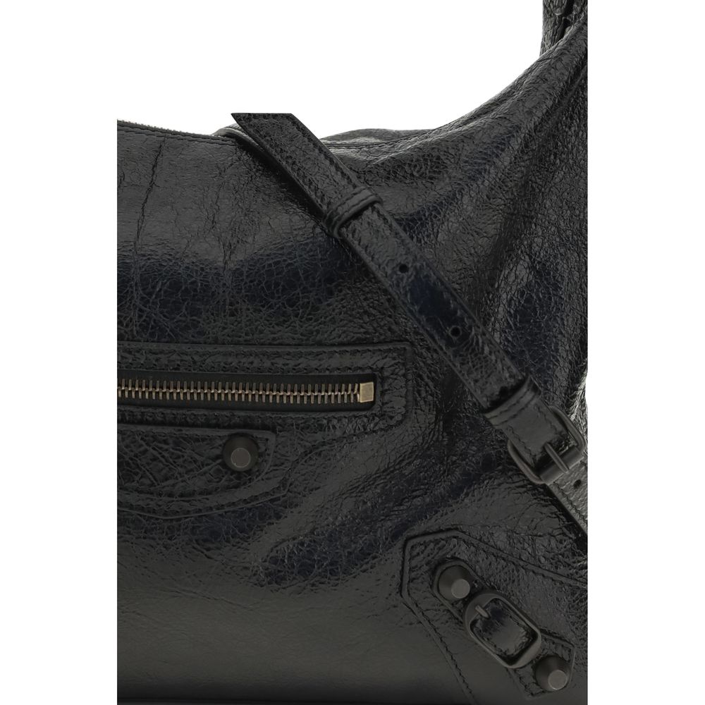 Balenciaga Geantă de Umăr Neagră din Piele de Miel