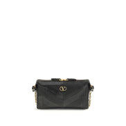 Valentino Garavani Black Napa Leather Shoulder Bag