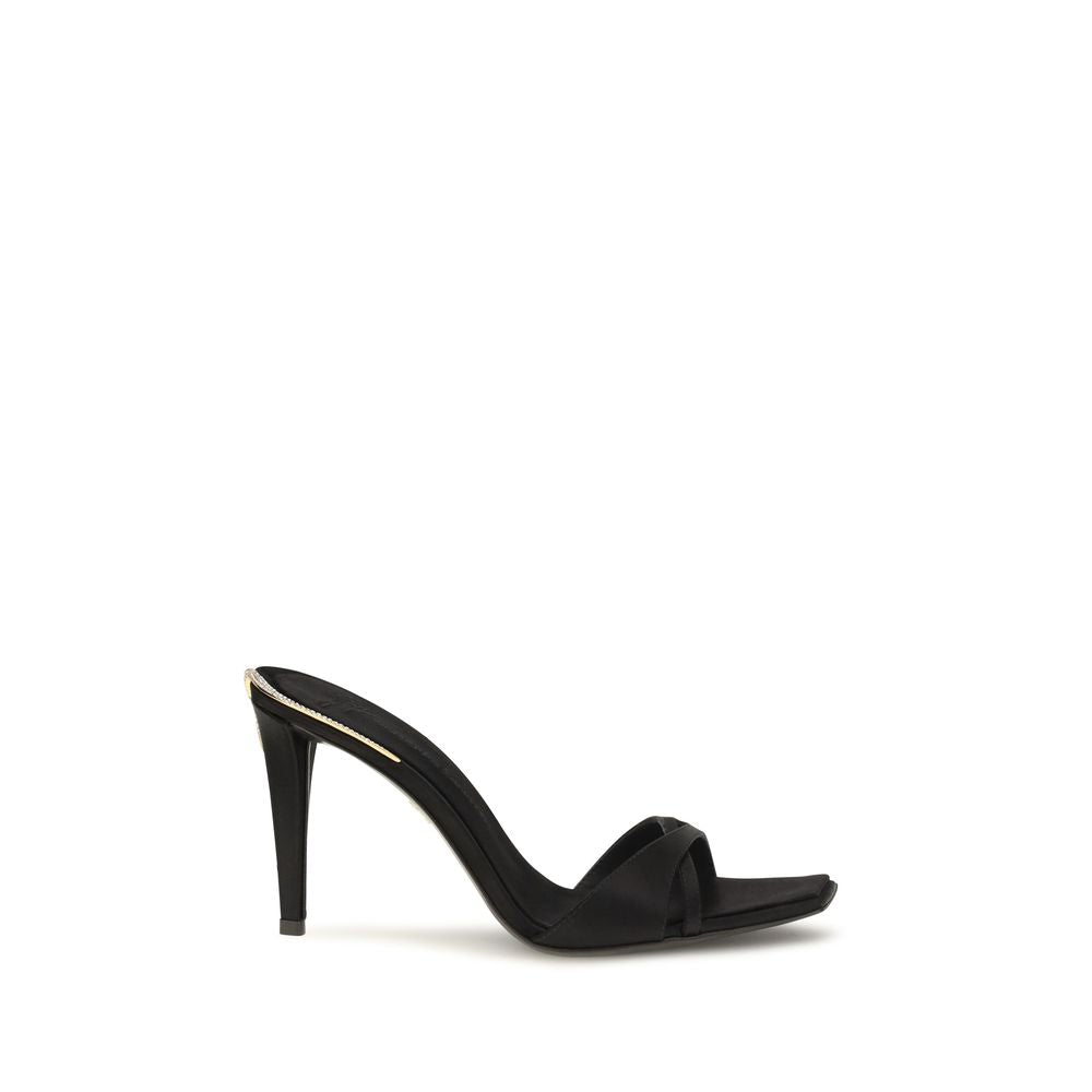 Giuseppe Zanotti Sandale Negre din Vâscoză cu Toc Stiletto