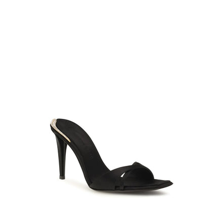 Giuseppe Zanotti Sandale Negre din Vâscoză cu Toc Stiletto