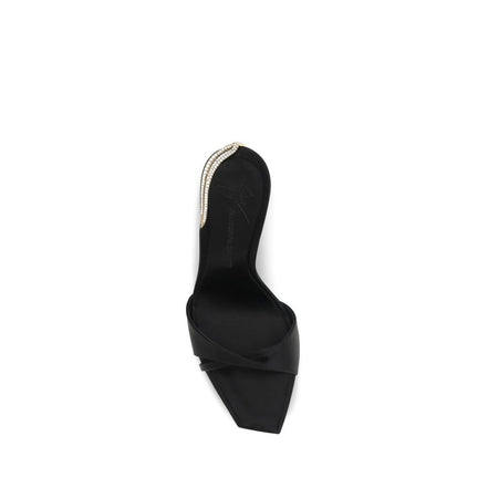 Giuseppe Zanotti Sandale Negre din Vâscoză cu Toc Stiletto