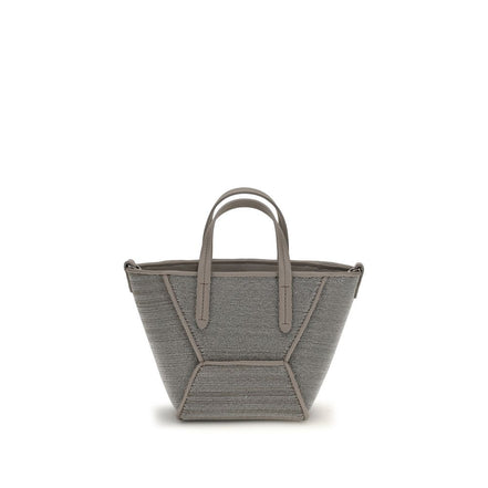 Brunello Cucinelli Gray Calf Leather Shoulder Bag