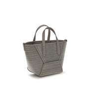 Brunello Cucinelli Gray Calf Leather Shoulder Bag