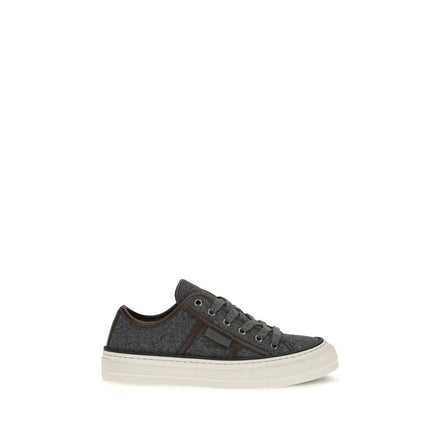 Brunello Cucinelli Pantofi Sport Gri din Piele Întoarsă