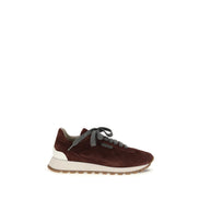 Brunello Cucinelli Pantofi Sport Bordo din Piele de Vițel