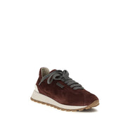 Brunello Cucinelli Pantofi Sport Bordo din Piele de Vițel