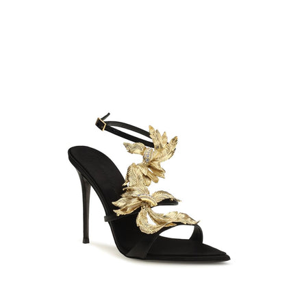 Giuseppe Zanotti Sandale Negre din Vâscoză cu Toc Stiletto