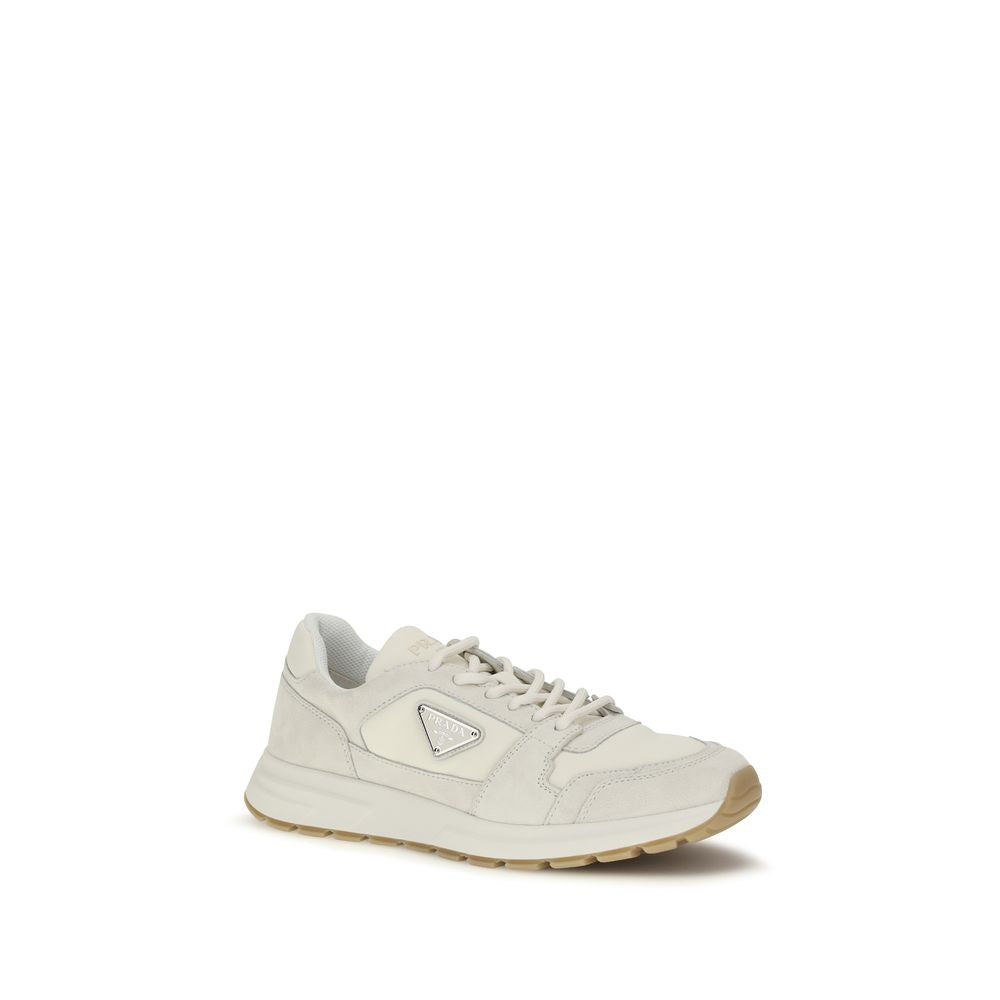 Prada Beige Calf Leather Athletic Sneakers