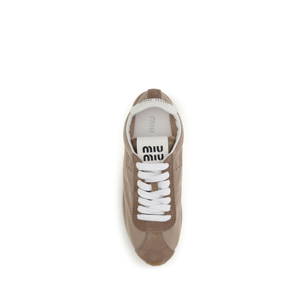 Miu Miu Pantofi Sport Bej din Piele de Vițel