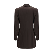 Saint Laurent Jachetă Lungă Maro din Lână