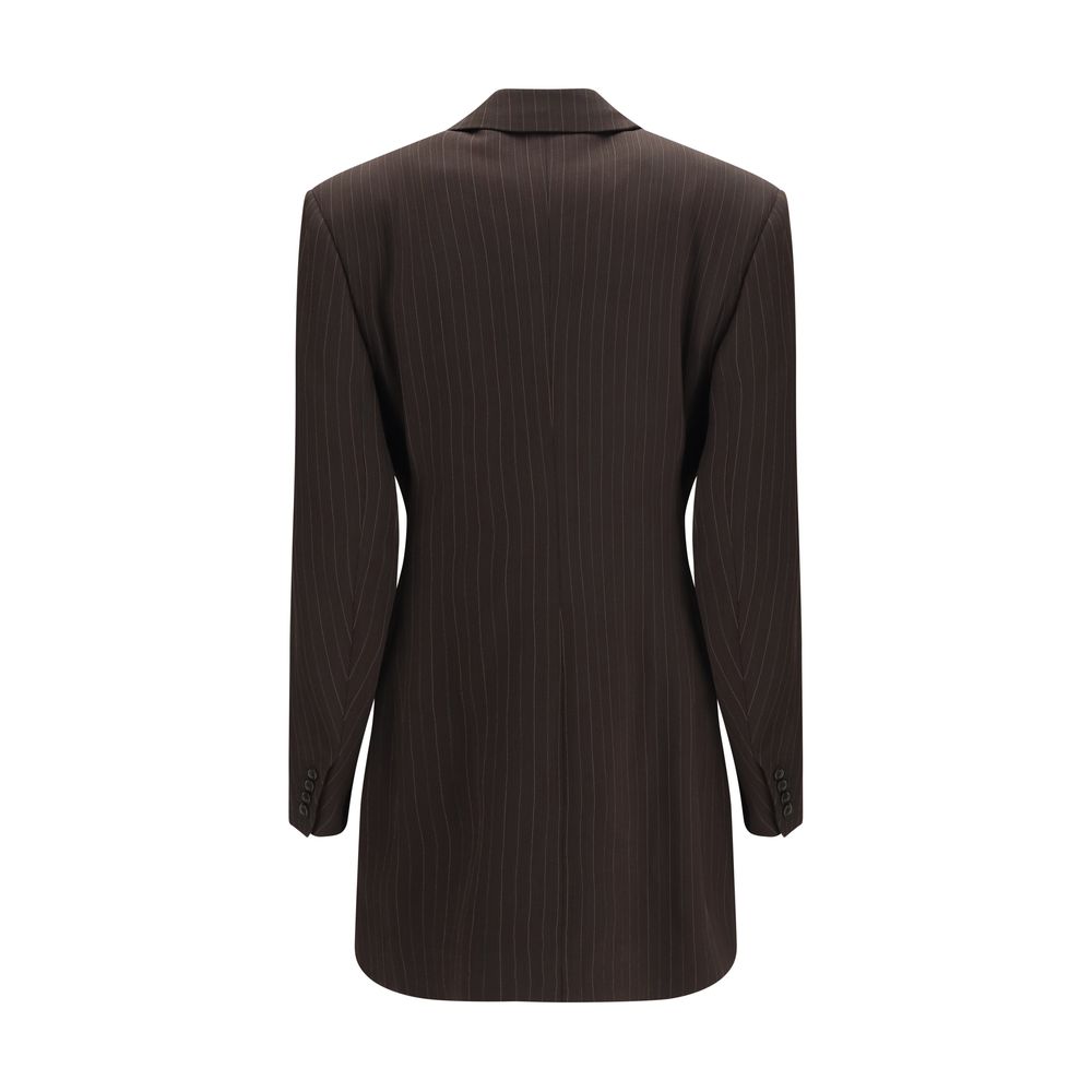 Saint Laurent Jachetă Lungă Maro din Lână