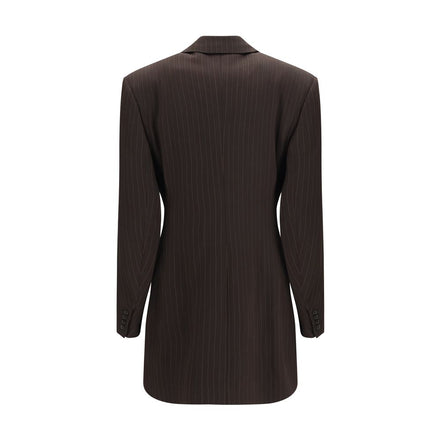 Saint Laurent Jachetă Lungă Maro din Lână