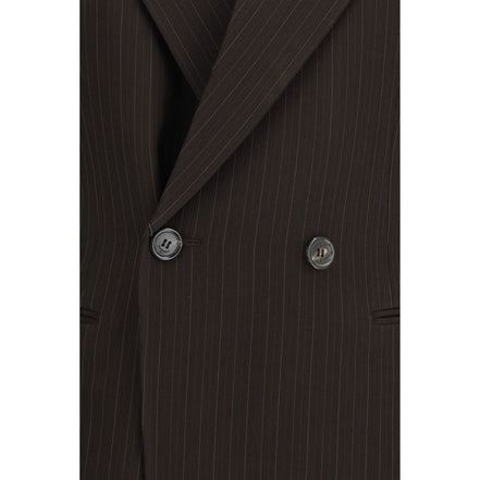 Saint Laurent Jachetă Lungă Maro din Lână