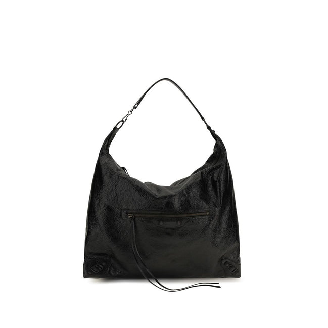 Balenciaga Geantă de Umăr Neagră din Piele de Miel