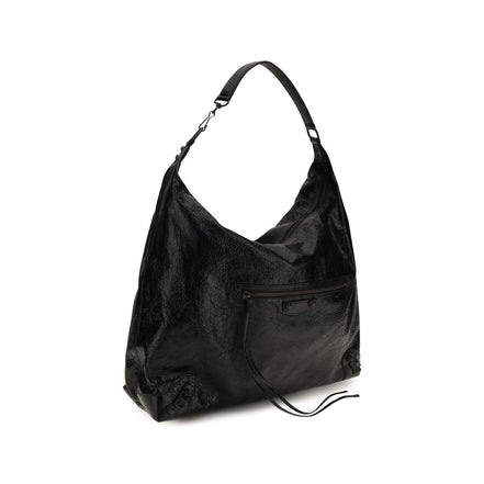 Balenciaga Geantă de Umăr Neagră din Piele de Miel