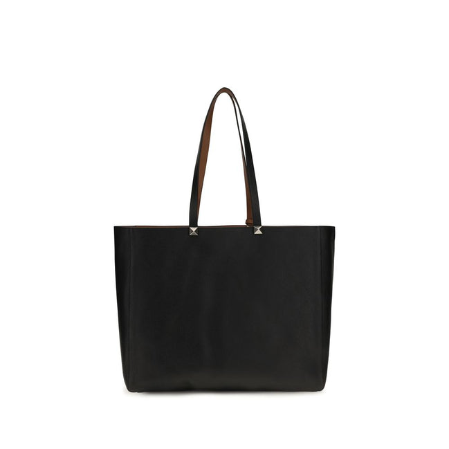 Valentino Garavani Black Calf Leather Shoulder Bag