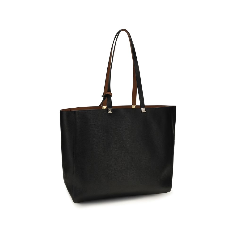 Valentino Garavani Black Calf Leather Shoulder Bag
