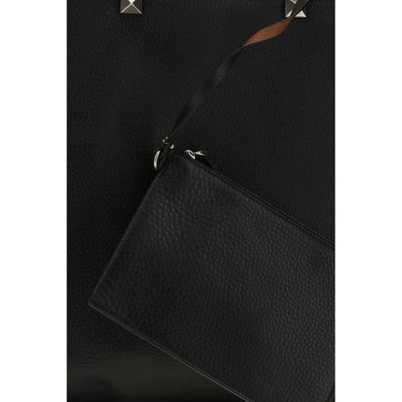 Valentino Garavani Black Calf Leather Shoulder Bag