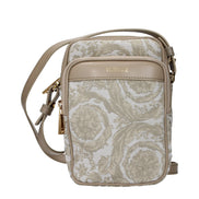 Versace Geantă Crossbody Bej din Material Textil