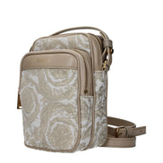 Versace Geantă Crossbody Bej din Material Textil
