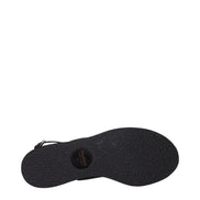 Max Mara Sandale Plate Negre din Material Textil