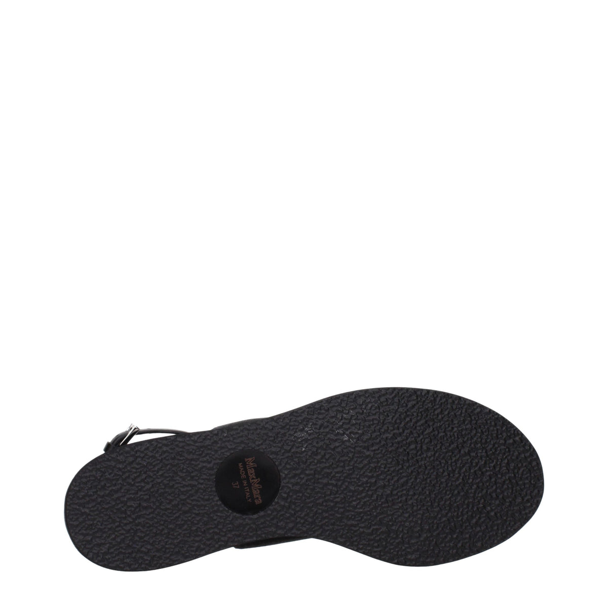 Max Mara Sandale Plate Negre din Material Textil