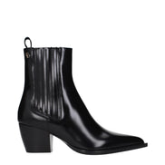 Christian Dior Ghete Negre din Piele