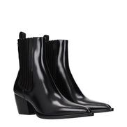 Christian Dior Ghete Negre din Piele