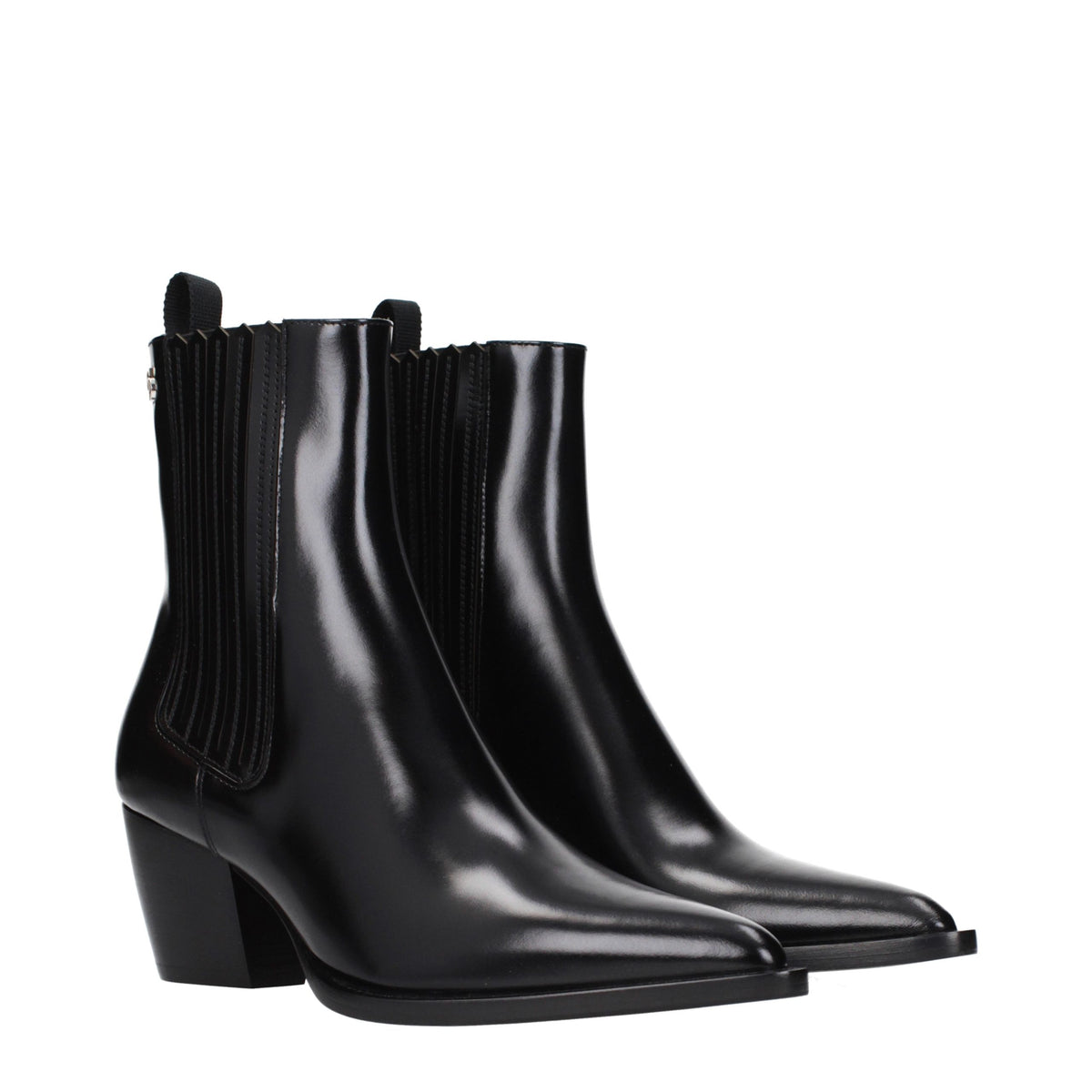 Christian Dior Ghete Negre din Piele