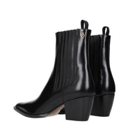 Christian Dior Ghete Negre din Piele