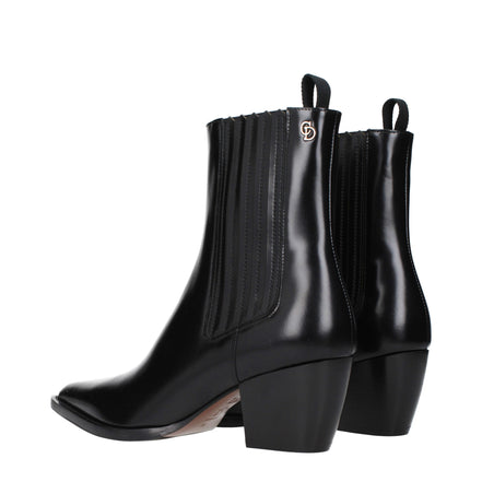 Christian Dior Ghete Negre din Piele