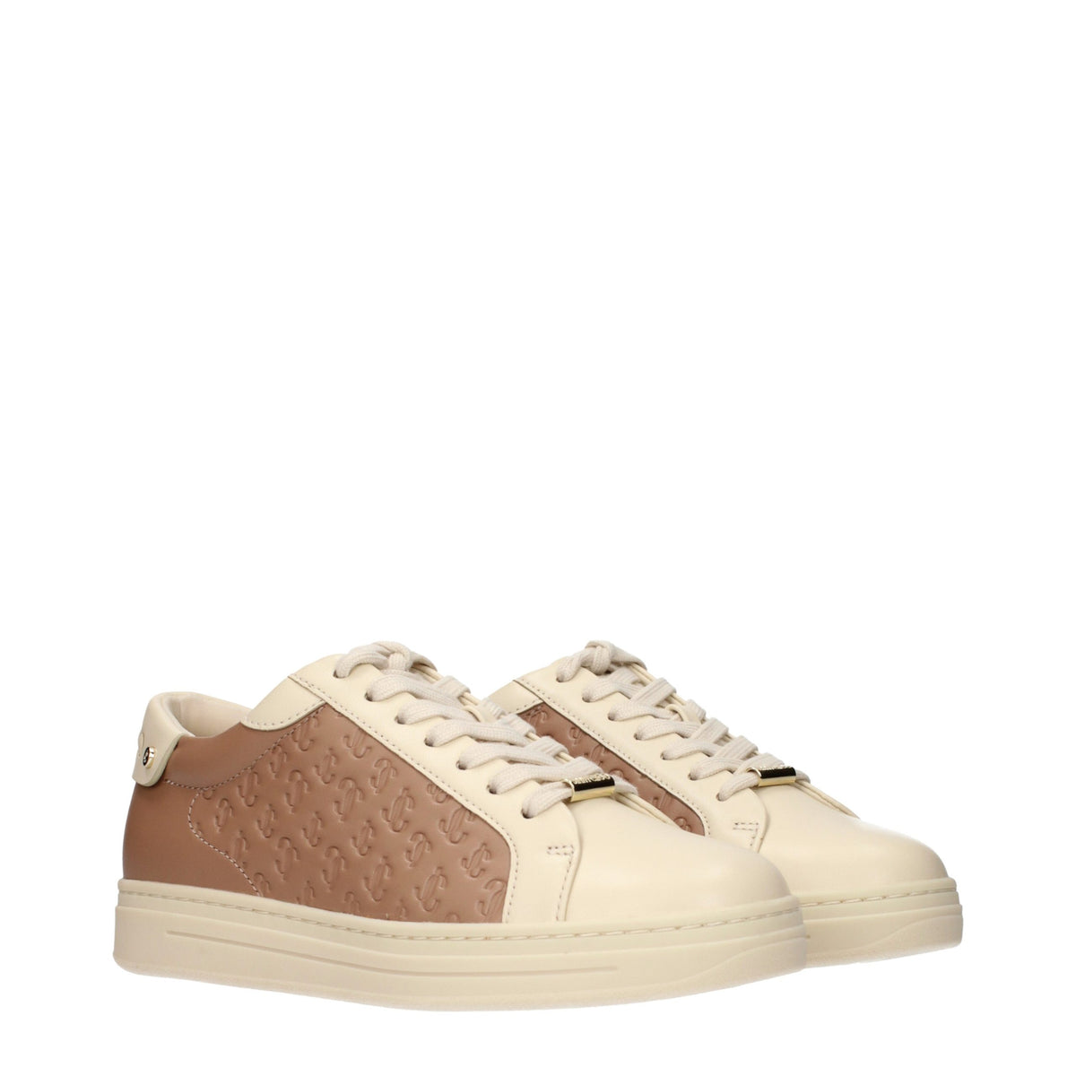 Jimmy Choo Pantofi Sport Bej din Piele (Talpă Joasă)