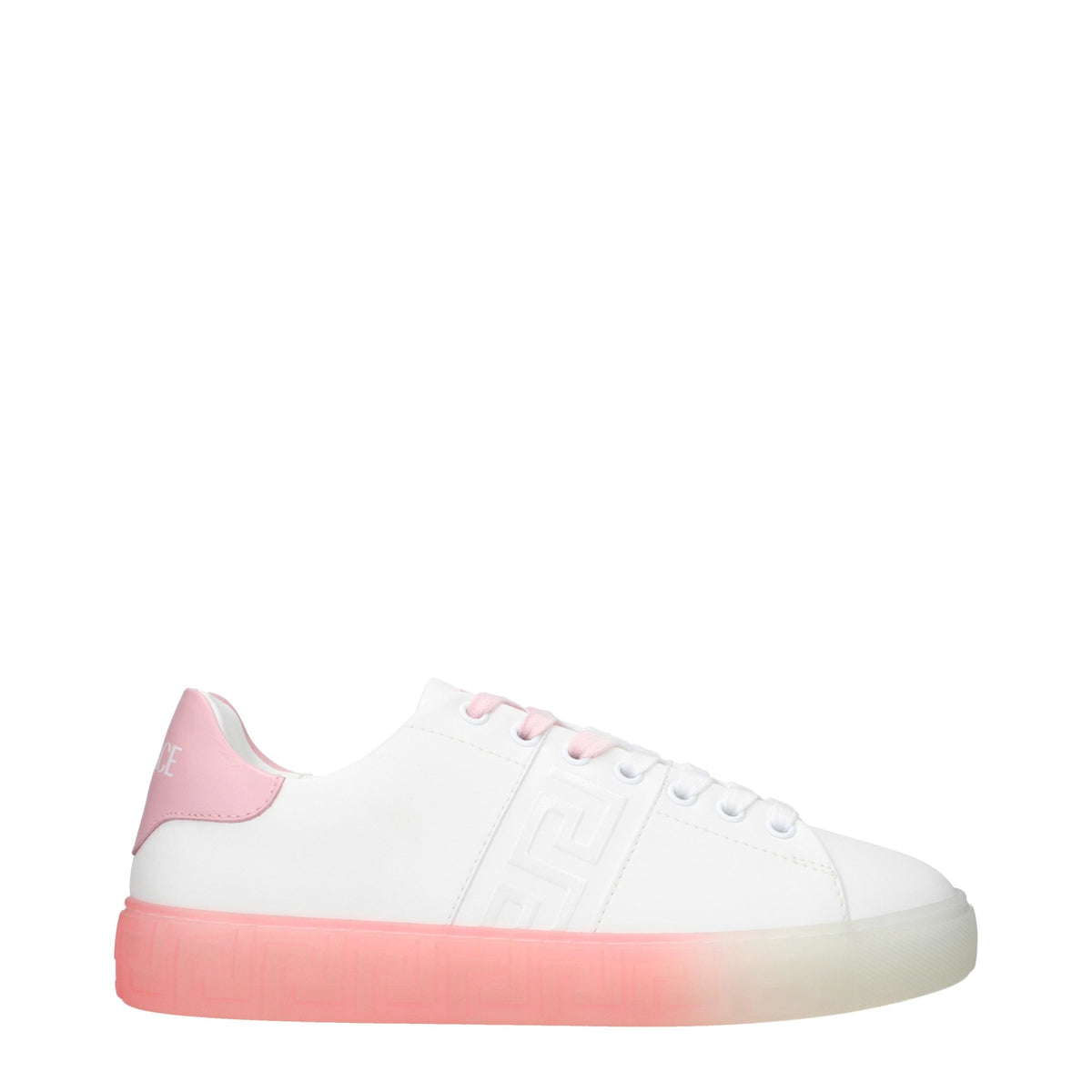 Versace Pantofi Sport Albi din Piele (Talpă Joasă)
