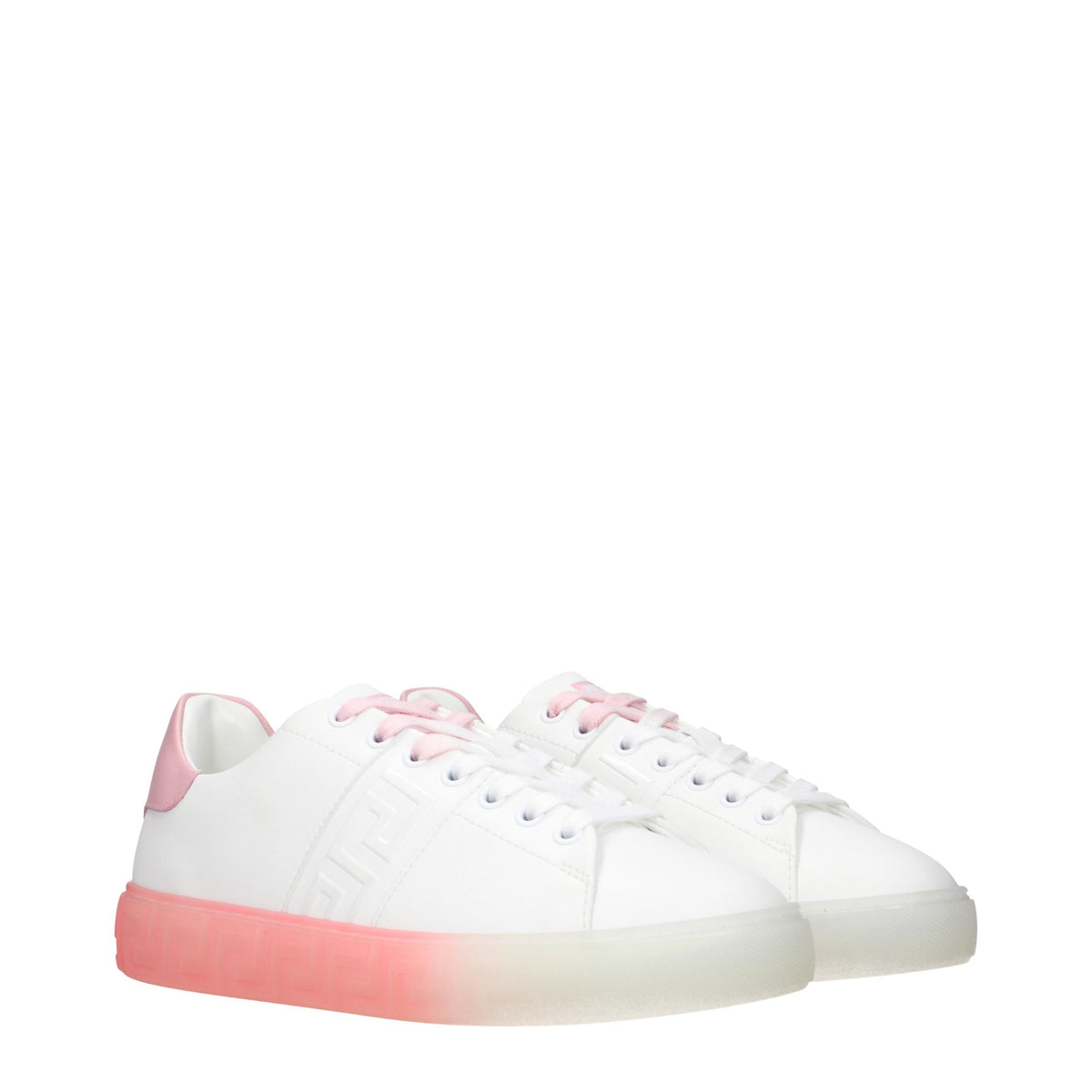 Versace Pantofi Sport Albi din Piele (Talpă Joasă)